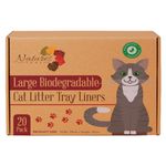 Natures Zone Cat Litter Tray Liners Large 20 Pack | Biodegradable Large Litter Bags with Drawstrings | 90cm x 45cm