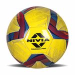 Nivia Rabona Pro Football/TPU Stitched/32 Panel/Suitable for Soft & Dry Ground/International Match Ball/FIFA Basic Football for Men/Women (Yellow) Size-5