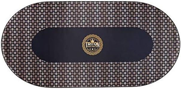 Triton Premium Portable Poker Table Mat 10 Player - Multi-Spandex Fabric Rubber Portable Poker Game Mat with Zippered Oxford Fabric Carry Bag - 80" L x 38" W