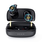 Monster Clarity 101Plus AirLinks Wireless Earbuds, Bluetooth 5.0 in-Ear Headphones with Charging Case, Stereo Earphones Deep Bass Sound, Built-in Mic, Clear Call, Water Resistant Design for Sports.