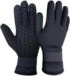 Dizokizo Neoprene Water Gloves, 3mm Five Finger Warm Wetsuit Winter Gloves with Adjustable Wrist Strap for Scuba Diving Snorkeling Surfing Kayaking (L)