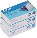 Eagle No.10 Mini Premium Staples for #10 Staplers, 1000 pcs Per Box, Pack of 3 Boxes, 3000 pcs in Total, Silver