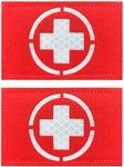 Antrix 2 Pcs Medic Cross IR Infrared Reflective First Aid Patches EMT EMS Paramedics Medical Rescue Patch for Doctor Nurse Medics Staff Combat Armband Jackets Clothes First Aid Response Kit