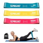 Resistance Bands for Men & Women with Different Resistance Levels for Shaping Legs & Glutes - Exercise Band for Gym, Yoga, Home Exercise, Workout with Carrying Bag & Posture Guide (3, Multi Colour)