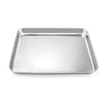 QWORK Stainless Steel Surgical Tray, Flat Bottom Tray, for Medical Instruments, Tattoo, Surgical Supplies, 12 3/16 x 9 7/16 x 1 inch, 1 Pack