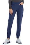 CHEROKEE Women's Mid Rise Tapered Leg Jogger Scrubs Pant, Navy, S Tall