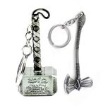 MorningVale Keychain (Hammer & Axe) | Metal, Silver