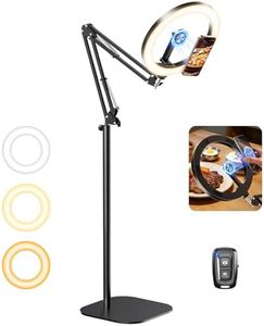 Magnetic Ring Light with Stand Tripod for iPhone – Evershop 10” Overhead Camera Mount, 70.8” Tall Adjustable Selfie Light with Phone Holder for Video Recording, Photography, Streaming