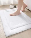 DEXI Bathroom Rugs Bath Mat, Absorbent Soft Bath Rug for Bathroom, Non Slip Washable Bathmat Shower Mats, Bathroom Mat Carpet for Tub, Bath Room Floor 20"x32" White