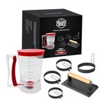 Griller's Choice Griddle Breakfast Kit - Pancake Batter Dispenser, Bacon Press, Egg Rings, Perfect for Family Morning Chefs, Cooks, and Pancake Lovers - Ultimate Pancake Breakfast Set