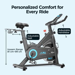 JLL IC400 ELITE Indoor Exercise Bike – 20kg Flywheel, Belt Drive, Black/Red