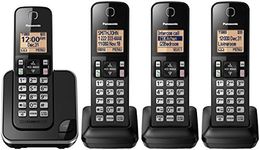 Panasonic DECT 6.0 Expandable Cordless Phone with Call Block - 4 Cordless Handsets - KX-TGC384CB (Black)