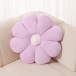 FIONOUT Flower Pillow Decorative Throw Pillows Super Soft Purple Daisy Flower Floor Pillow Seating Custion for Reading Pillow and Room Dector Pillow(45CM/17.7inch)