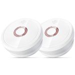 Smoke Alarms for Home 2 Pack, Isafenest Smoke Detectors with 10 Years Sensor/5 Years Battery Fire Alarm with LED Indicator, Photoelectric Smoke Alarm Battery Operated