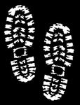 LLI Hiking Boot Prints | Decal Vinyl Sticker | Cars Trucks Vans Walls Laptop | White | 7.5 x 5.5 in | LLI1370