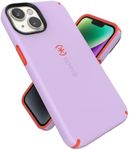 Speck iPhone 14 & iPhone 13 Case -Slim Phone Case with Drop Protection, Scratch Resistant with Soft Touch for 6.1 inch iPhones - Dual Layer Case, Spring Purple/Energy Red CandyShell Pro