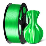 FiLAMONT PLA Silk Filament 1.75mm, 3D Printer Filament, Shiny Silk 1.75 PLA Filament, 1kg(2.2Lbs)/Spool (Silk Fluorescent Green)