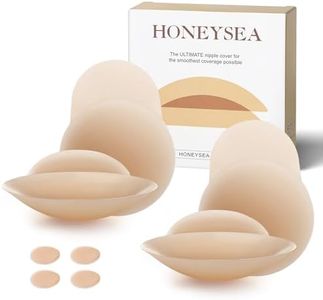 Honeysea Sticky Bra Push Up - Nipple Covers Sticky Boob Tape Cakes Body Nipple Cover with Lift Pasties Nipple Covers No Show Sticky Bra Push Up Adhesive Bra Push Up Cakes Body Nipple Cover 2 Pairs