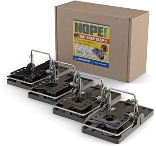 NOPE! Rat Snap Trap (4-pack) | Reusable Super-Strength Rat & Mouse Traps | Kills Instantly & Humanely | Indoor & Outdoor Rodent Control