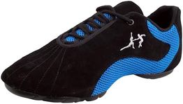 Very Fine Unisex-Adult Bbjs Jazz Street Ballroom Latin Exercise Dance Sneakers, Black (Blue Mesh), 15 Women/14 Men