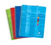 Clairefontaine - Ref 8756C - Wirebound Notebook (144 Pages) - 17 x 22cm in Size, Ruling, 90gsm Brushed Vellum Paper, Laminated Card Cover - Random Colour