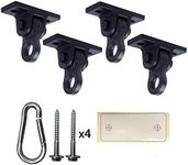 ABUSA Heavy Duty Black Swing Hangers Screws Bolts Included Over 5000 lb Capacity Playground Porch Yoga Seat Trapeze Wooden Sets Indoor Outdoor (4 Pack)