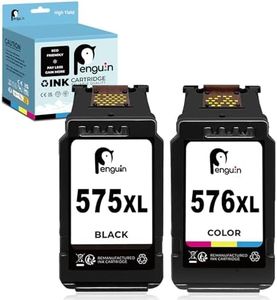 Penguin PG-575XL,CL-576XL Cartucho de Tinta Remanufacturado para Canon 575 576 XL (1 Negro,1 Color) Compatible con Pixma TS3550i TS3551i TR4750i TR4751i Impresora
