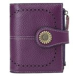 SENDEFN Small Women Wallet Leather Bifold Purse with ID Window