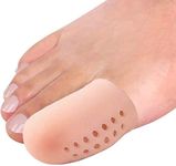 Big Toe Caps Protectors, 10 Pack Toe Protectors Sleeves, Breathable Silicone Toe Protector, Provides Pain Relief from Corns, Blisters, Missing Or Ingrown Toenails for Woman and Man. Beige