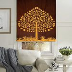 Kayra Decor Printed Blackout Roller Blinds for Windows UV Protection, Waterproof, Room Darkening, Corded Roll Up Designer Blinds for Smart Home Office, (Customized Size, Heart Shaped Leaf Tree)