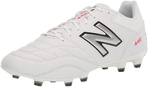 New Balance Men's 442 V2 Team FG Soccer Shoe, White/Black, 11