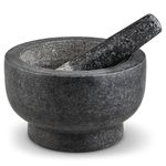 Cole & Mason H122126 Clavering Grey Pestle and Mortar Set, Spice Grinder/Herb Grinder, Granite, 20cm Diameter