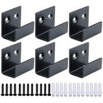 Sayayo Stainless Steel Picture Rail Hooks Picture Hanging Mirror Clips Mirror Fixings Hanging Kits Heavy Duty Ceramic Tile Display Bracket, Matte Black Finish, 6 PCS (20MM Inside Width)