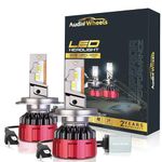 H4 Car Led Headlight Bulbs, 110W 16,000 Lumens Super Bright LED Headlight Conversion Kit for Cars 6000K Cool White Quick Installation Halogen Replacement, Pack of 2 (H4-110W)