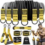 Heavy Resistance Bands Set, 300lbs Exercise Bands for Men with Handles, Door Anchor, Leg Ankle Straps, Door Anchor - Home Gym Workout Equipment for Strength Training, Physiotherapy, Stretching