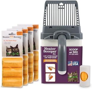 Neater Pets Neater Scooper XL Cat Litter Scoop, 195 Refill Bags – Extra-Large Capacity Mess-Free Cat Litter Scooper with Bag for Large & Multiple Cats, Spill-Proof Litter Box Scooper with Scoop Holder