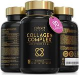 Advanced Collagen Complex | 1593mg Vitamin Boosted Complex for Glowing Hair, Skin & Nails | 90 High Strength Capsules | Premium Bovine Supplements for Women & Men, Made in The UK