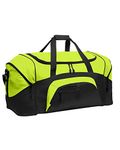 Port & Company Color Block Sport Zipper Duffel Bag_Safety Yellow/Black_OSFA