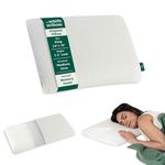 The White Willow Thin Pillow – King Size Slim Memory Foam Pillow for Neck & Shoulder Pain Relief, Flat Orthopedic Cervical Support, Sleeping Pillow, 2.5" H, Classic White