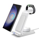 Wireless Charger for Samsung 3 in 1 Fast Charging Stand Induction Charging Station for Galaxy S24 S23 Ultra S22 S21 S20,Z Fold Flip,Galaxy Watch 7/6/6 Classic/5 Pro/5/4/3/Active 2/1,Galaxy Buds 3 Pro