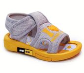 HOOH-Now comfort in Fashion Kids Chu-Chu Sound Musical First Walking Sandals and Shoes for Baby Boys and Baby Girls of Age 0 Months to 2.5 Years (Grey & Yellow, 18_Months)