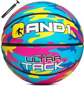 AND1 Ultra Grip Basketball: Official Regulation Size 7 (29.5 inches) Rubber- Deep Channel Construction Streetball, Made for Indoor Outdoor Basketball Games