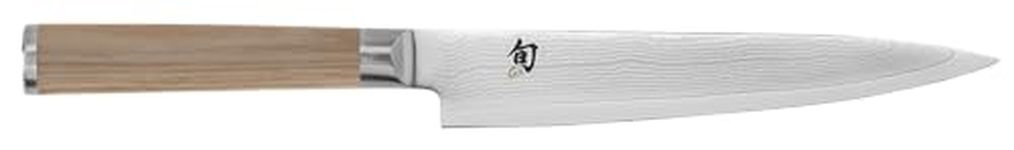 Shun Classic Blonde 6” Utility Knife, Blonde PakkaWood Handle, Full Tang VG-MAX Blade