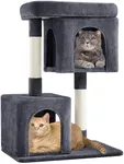 Yaheetech 33.5in Cat Tree Tower for Indoor Cats w/2 Cozy Plush Condos, Oversized Perch & Sisal Scratching Posts, Stable Cat Stand House for Large Cats & Pets