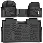 YITAMOTOR Floor Mats Compatible with Ford F150, Custom Fit Floor Liners for 2015-2023 Ford F-150 Super Crew Cab with 1st Row Bench Seats, 1st & 2nd Row All Weather Protection, Black,Bench Seating