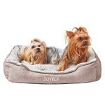 JOYELF Dog Bed Washable Calming Pet Bed, Anti Anxiety Cat Bed & Sofa, Cute Plush Pet Bed for Small Dog and Cat - Small Rectangle