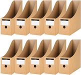 ZEEREE Magazine Holder,Pack of 10 Kraft Paper File Holder, A4 Desk Magazine File, Cardboard Desk Organiser for File Folders, Stationery, Office Supplies