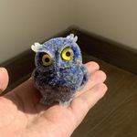 ACEDSGN Owl Statue Lapis Lazuli 2.4'' Natural Crystal Carved Resin Tumbled Stone Gemstone Owl Figurine Small Bird Accents Office Home Shelf Decor Owl Lover's Gift