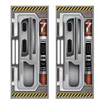 Beistle 59896 2Piece Spaceship Door Covers, 30" x 6', , Multicolored