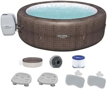Bestway SaluSpa St Moritz AirJet Hot Tub with Set of 2 Non Slip Pool and Spa Seats and 2 Padded Headrest Pillows with Adjustable Strap, Brown